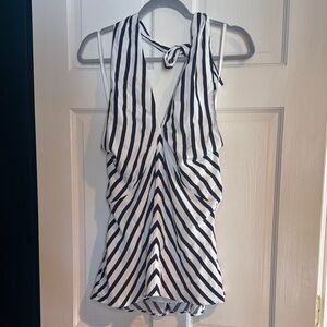 Staud Striped Halter Top - navy and White never worn medium